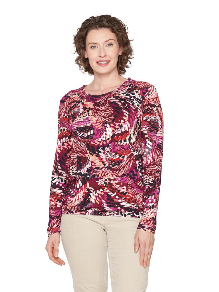 Bluse Abstrakt Mønster Fuchsia Pink Mix Brandtex